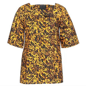 $890 NWT GIVENCHY Animal Logo Print Square Neck Top Size 6